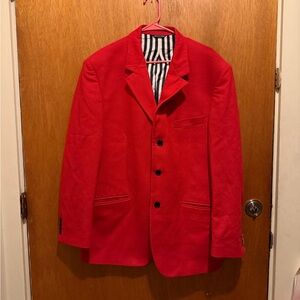 Vintage Moschino Red Blazer with Striped lining